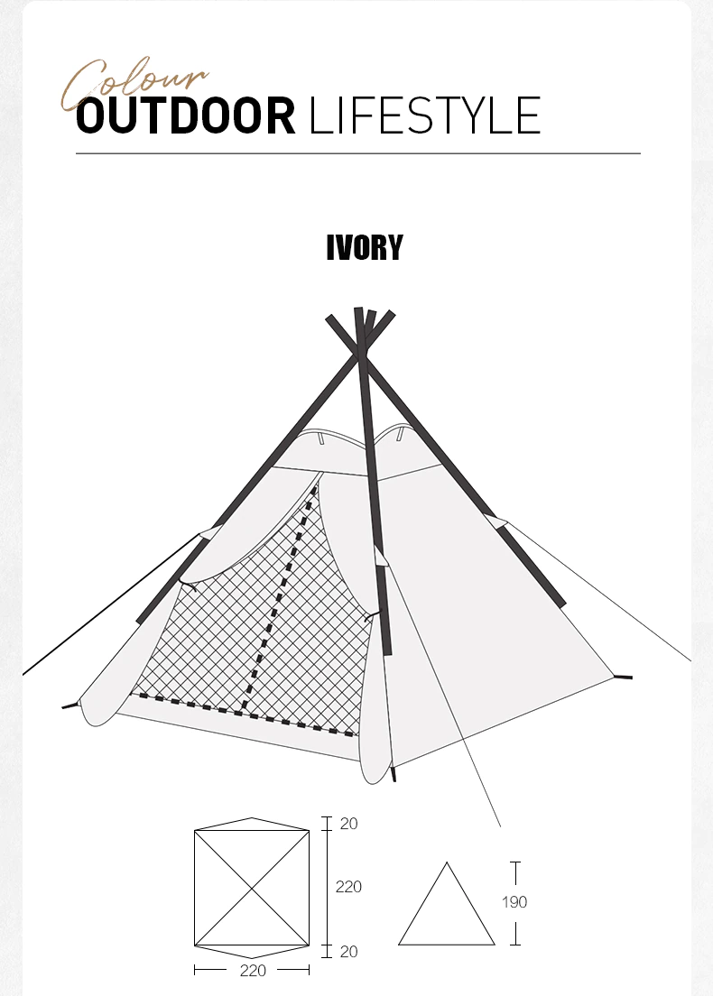 Cheap Goat Tents MOBI GARDEN A Tower Tent Exquisite Camping Outdoor Camping Thickened Light Luxury Cotton Rain And Sun Protection Large Space Era   